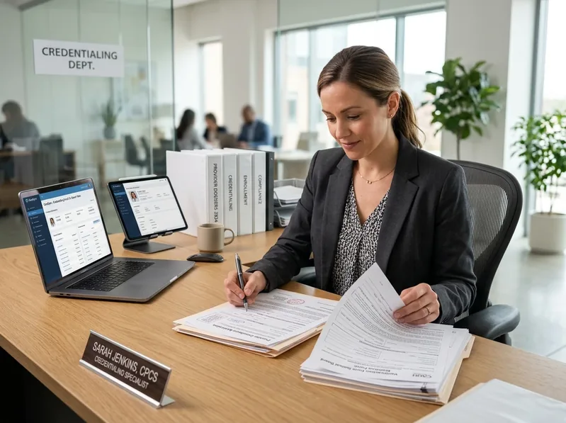 Provider credentialing and patient coverage verification documentation